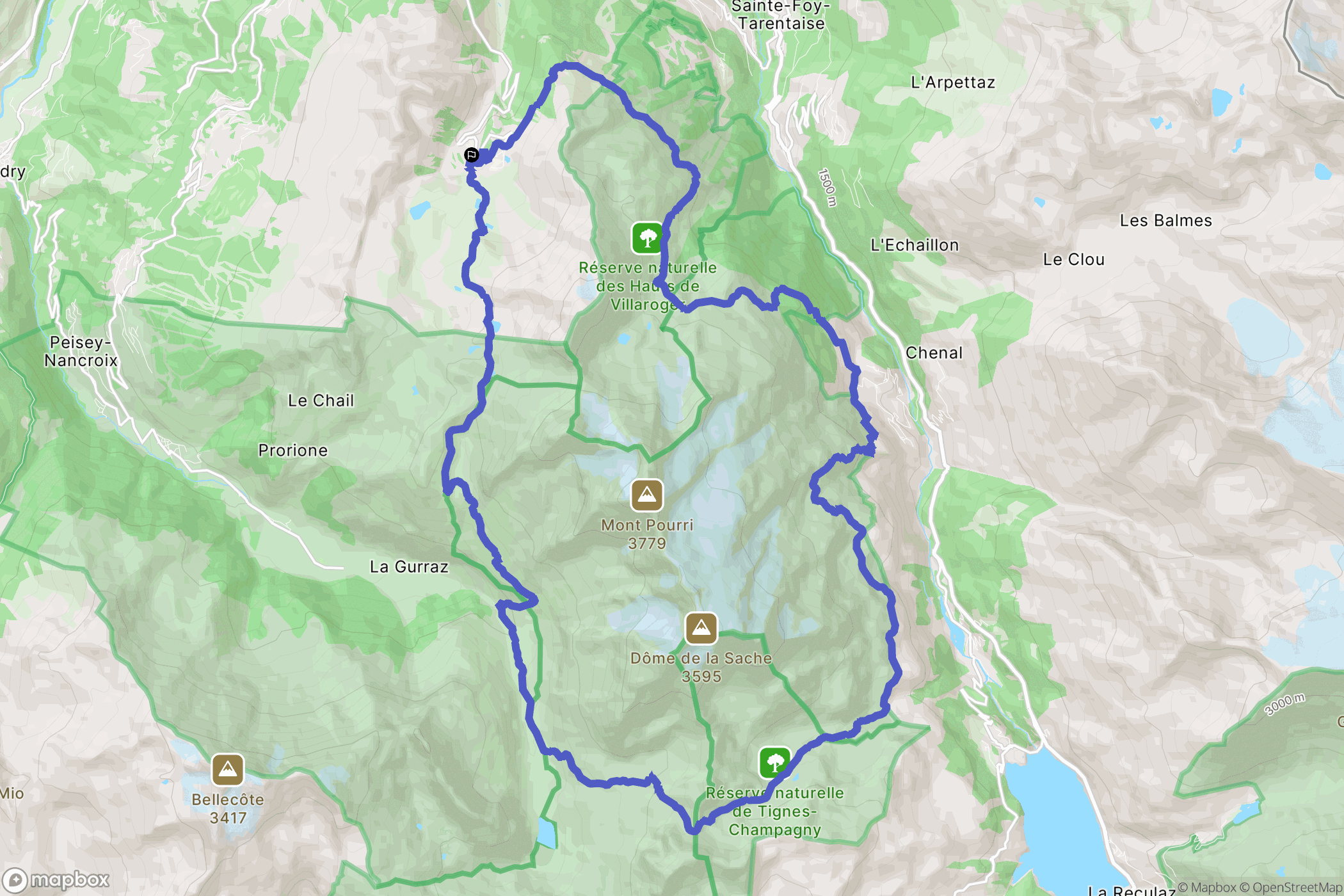 Arc 1950, Bourg-Saint-Maurice: routekaart voor buitenactiviteiten - France