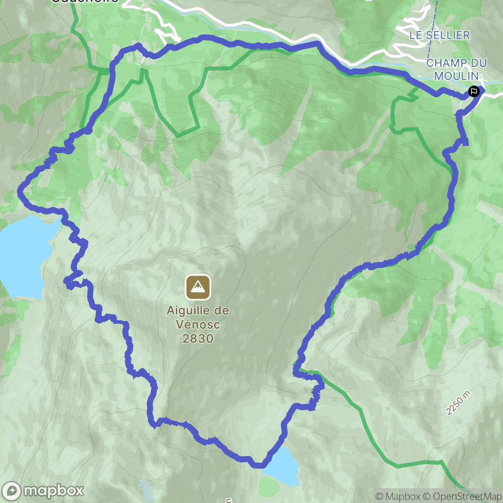 Vénosc : carte du parcours de randonnée - France