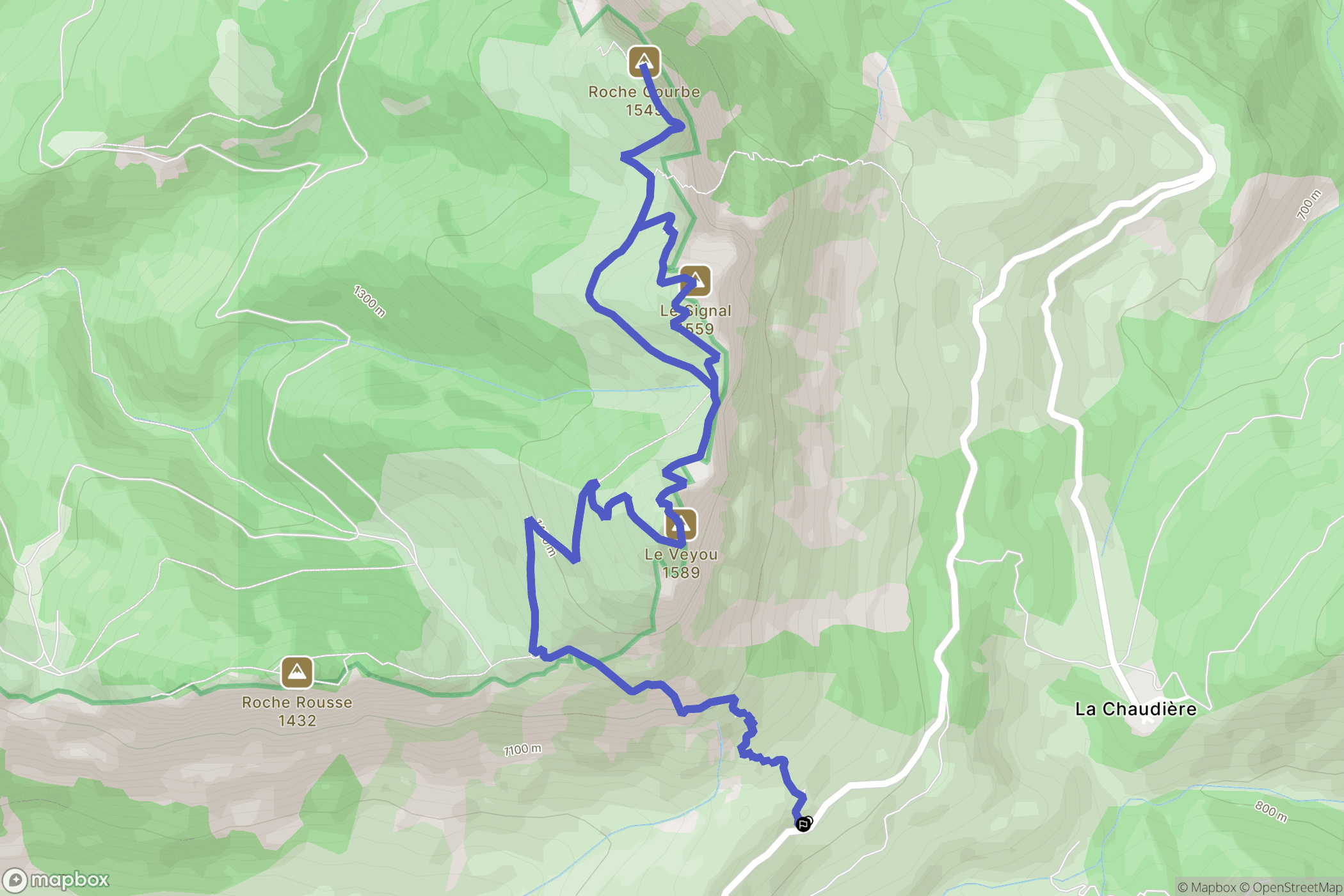 La Chaudière : carte du parcours de randonnée - France