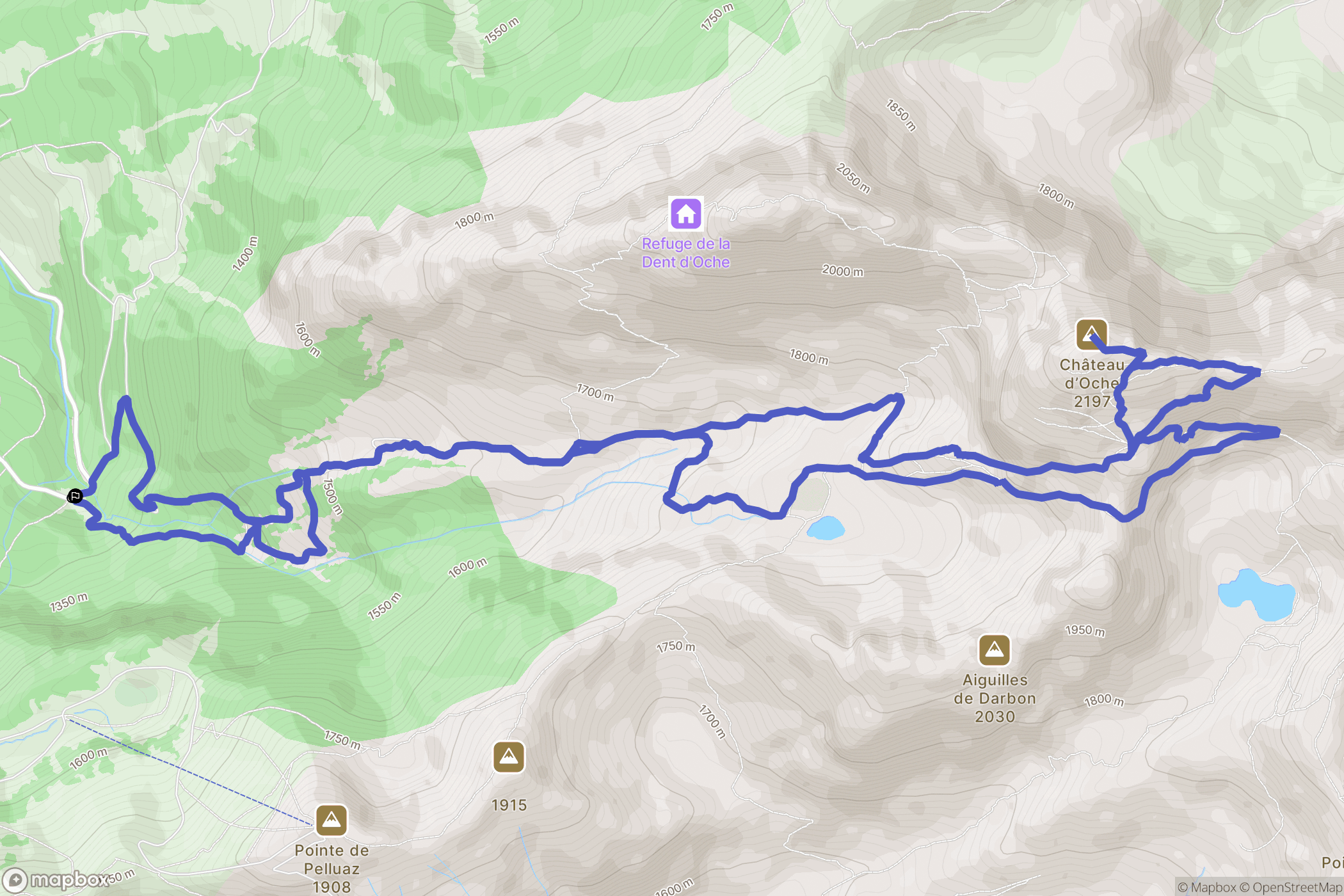 La Fétiuère, Bernex : carte du parcours de randonnée - France