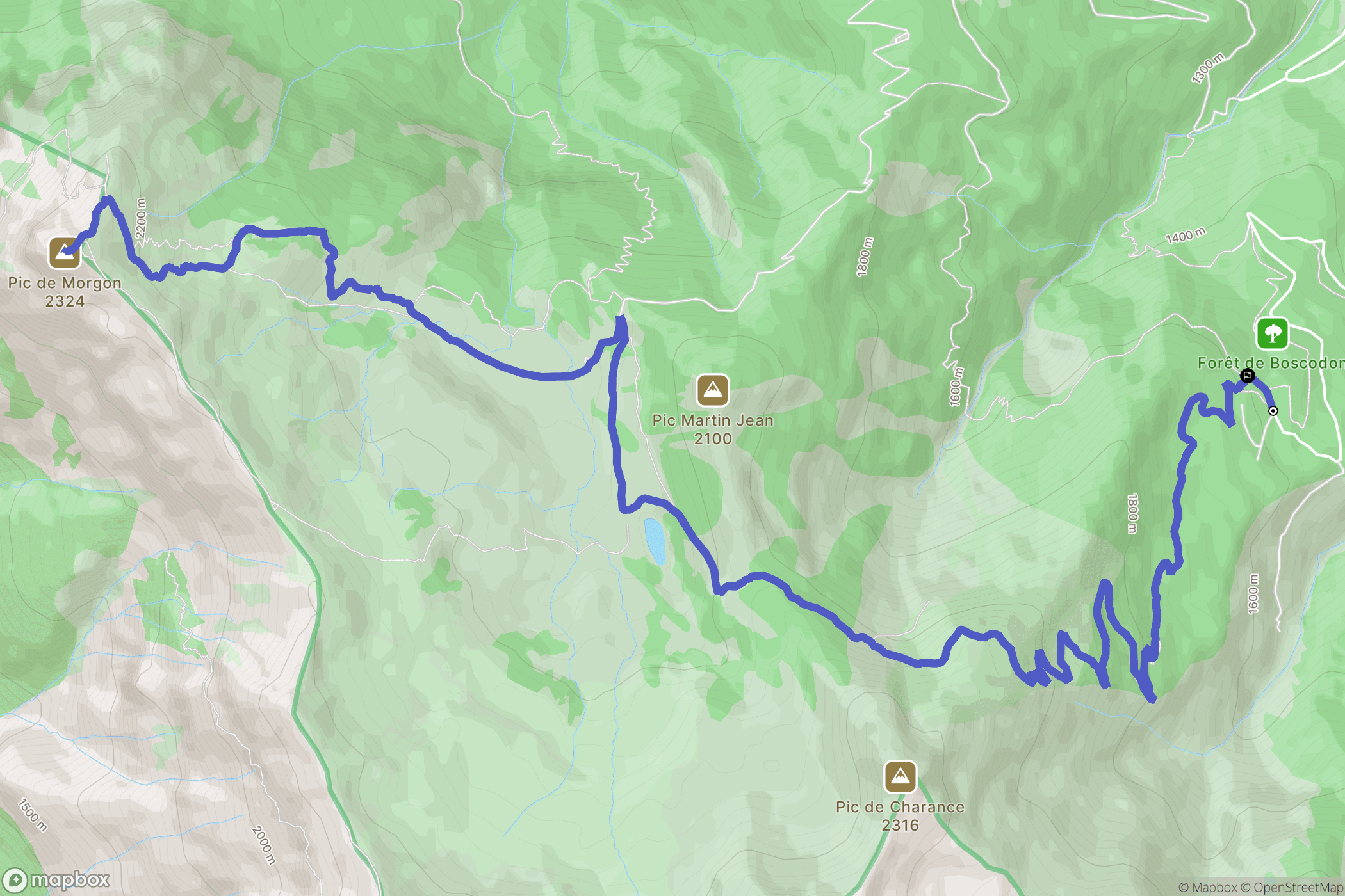 Embrun : carte du parcours de randonnée - France