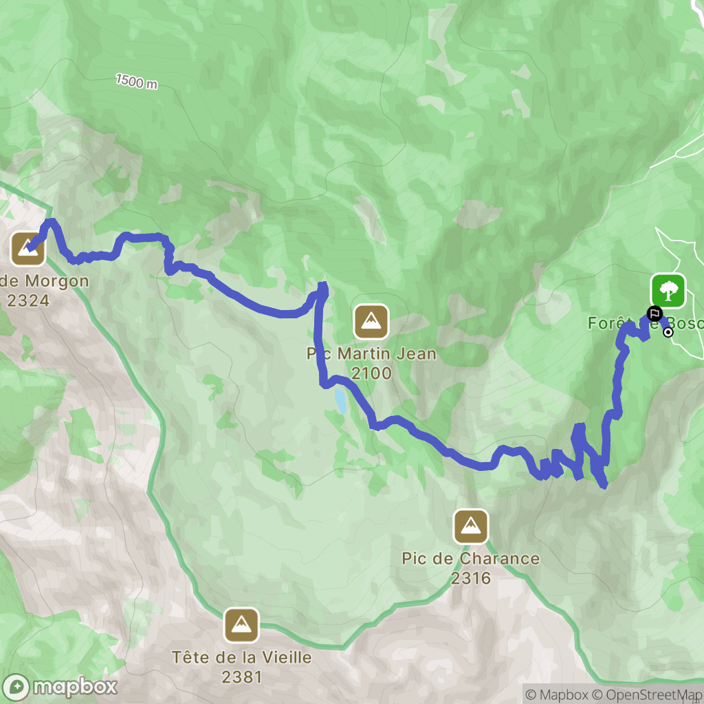Embrun : carte du parcours de randonnée - France