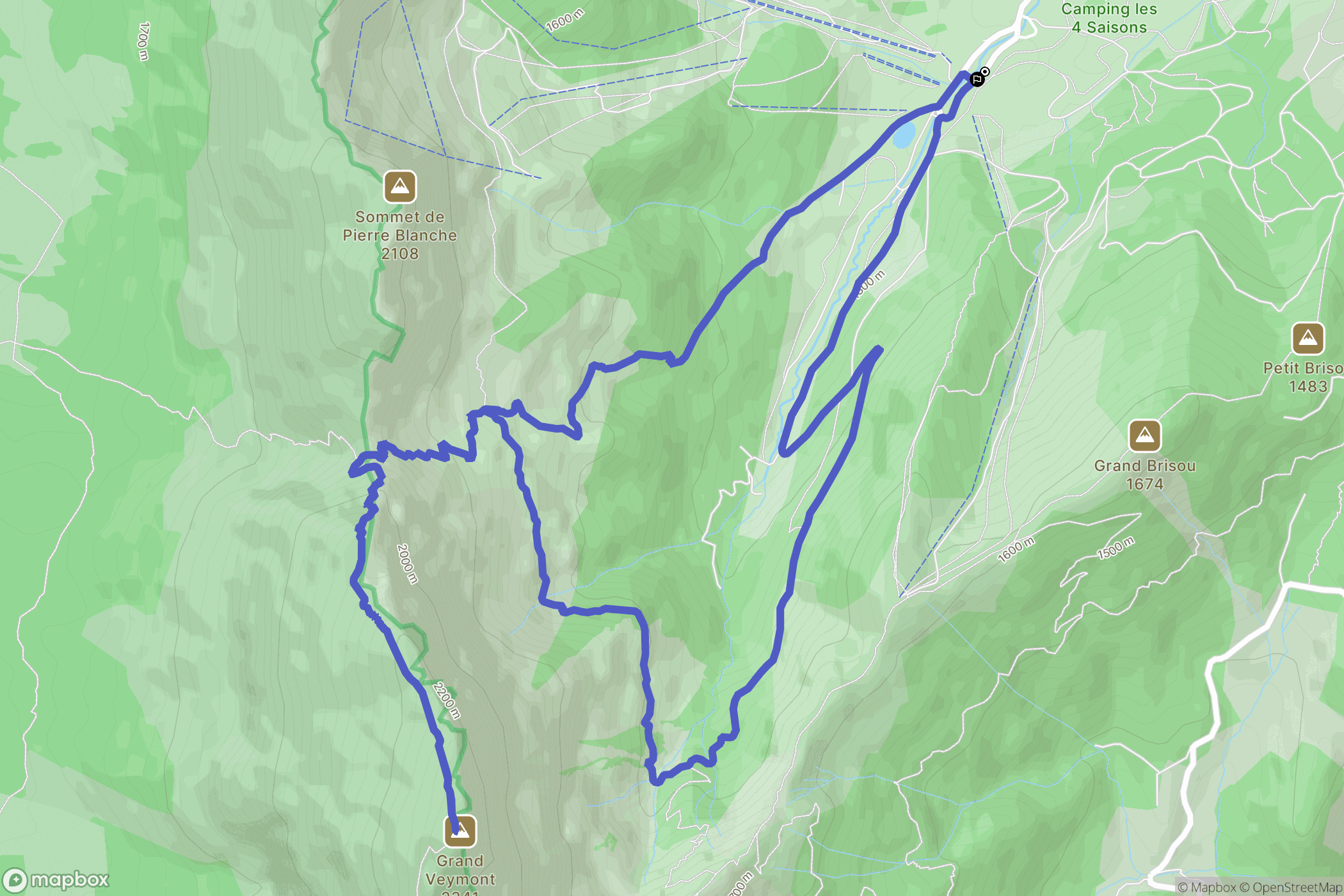 Gresse-en-Vercors : carte du parcours de randonnée - France