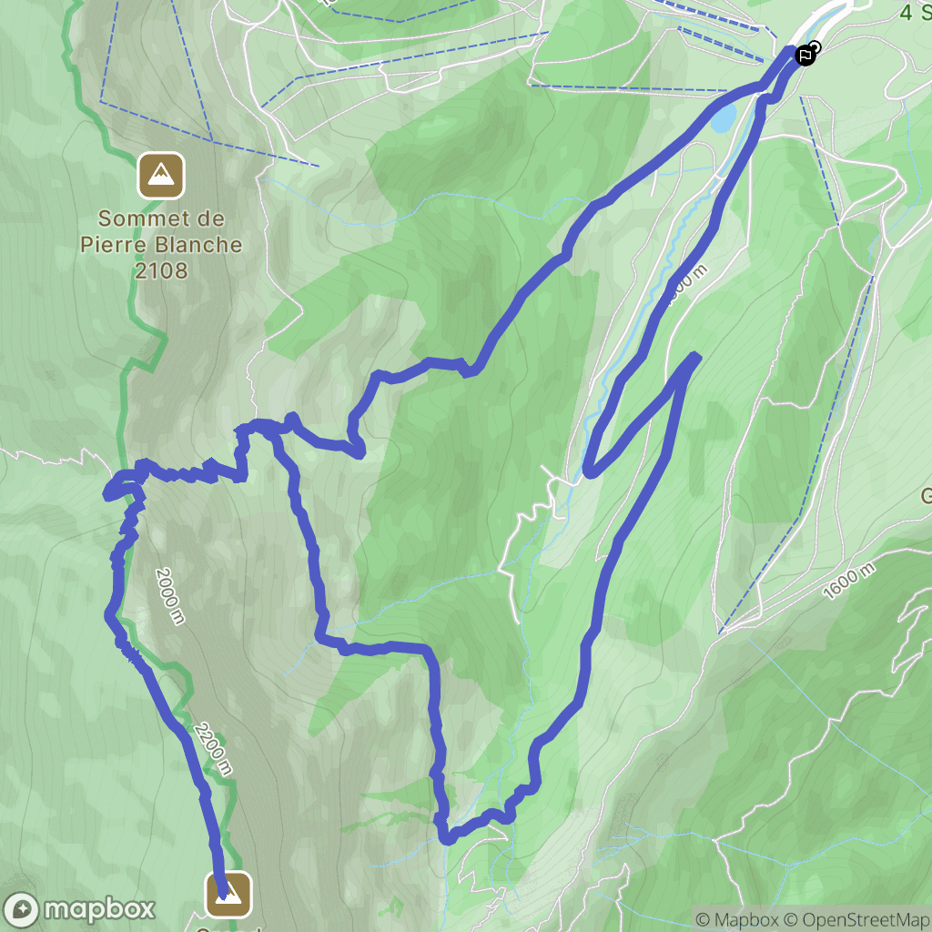 Gresse-en-Vercors : carte du parcours de randonnée - France