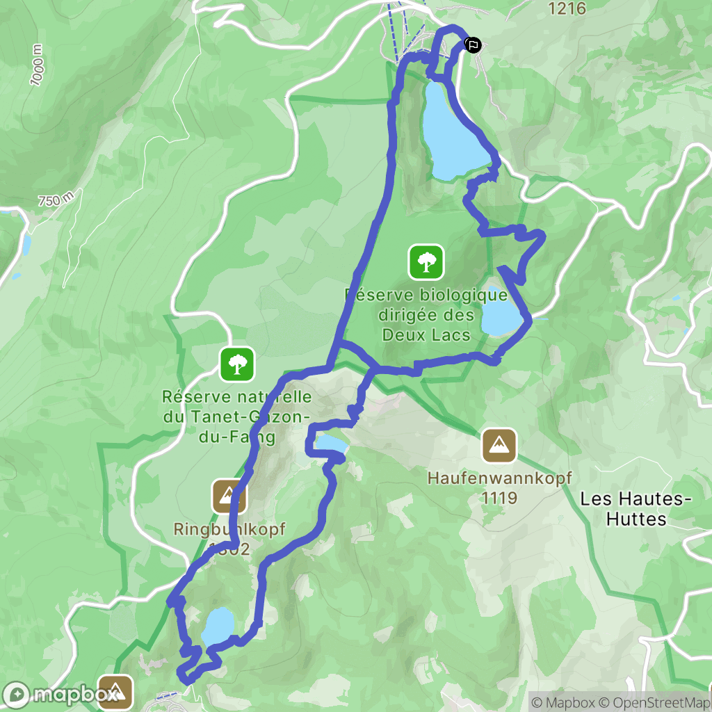 Orbey : carte du parcours de randonnée - France