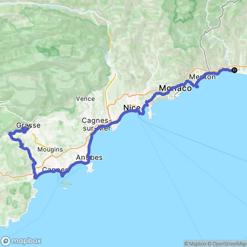 Grasse : carte du parcours de randonnée - France