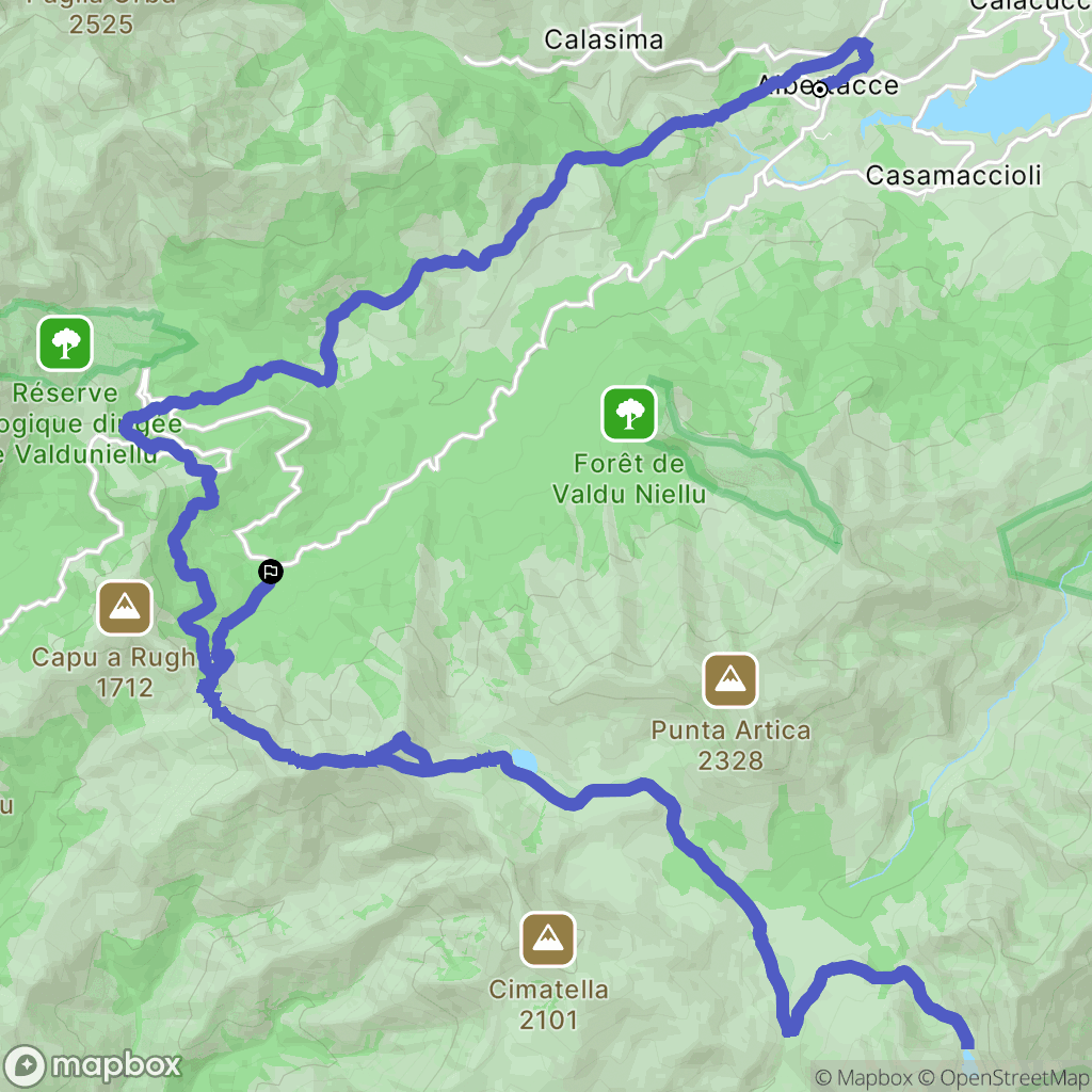 Albertacce : carte du parcours de randonnée - France