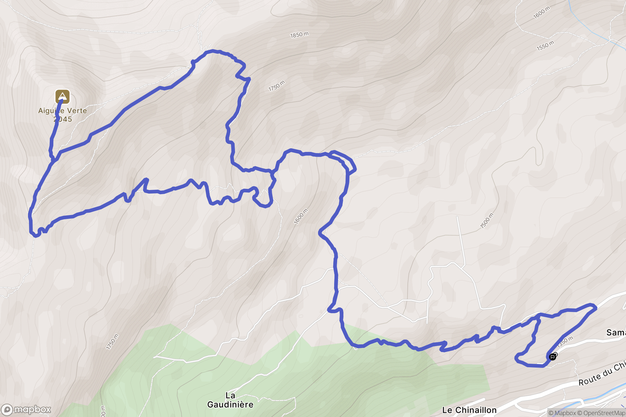 Chinaillon, Le Grand-Bornand : carte du parcours de randonnée - France