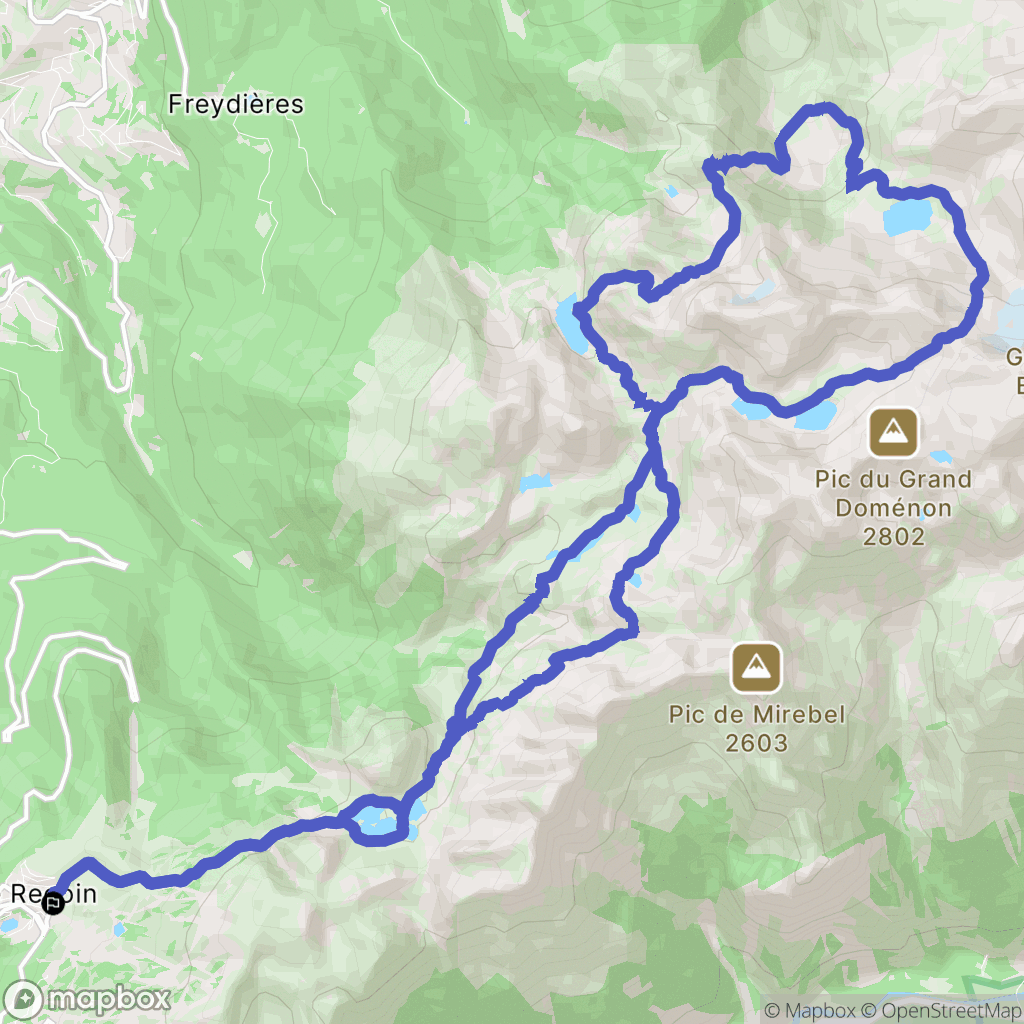 Chamrousse : carte du parcours de randonnée - France