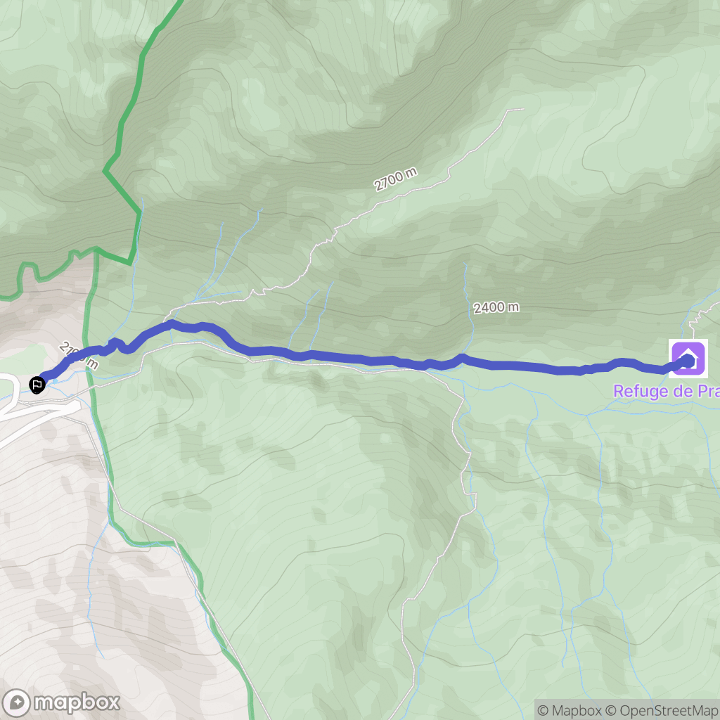 Bourg Saint Maurice : carte du parcours de randonnée - France