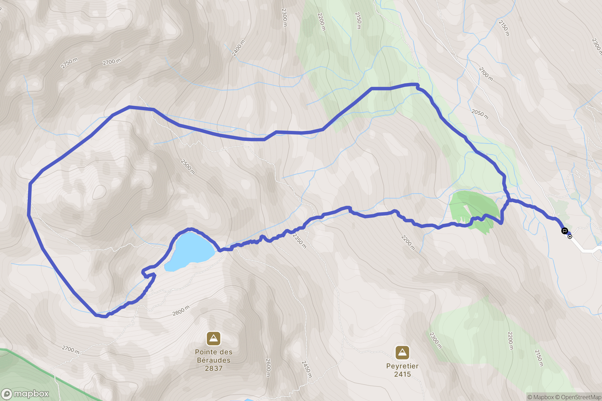 Cime de Laval, Névache : carte du parcours de randonnée - France