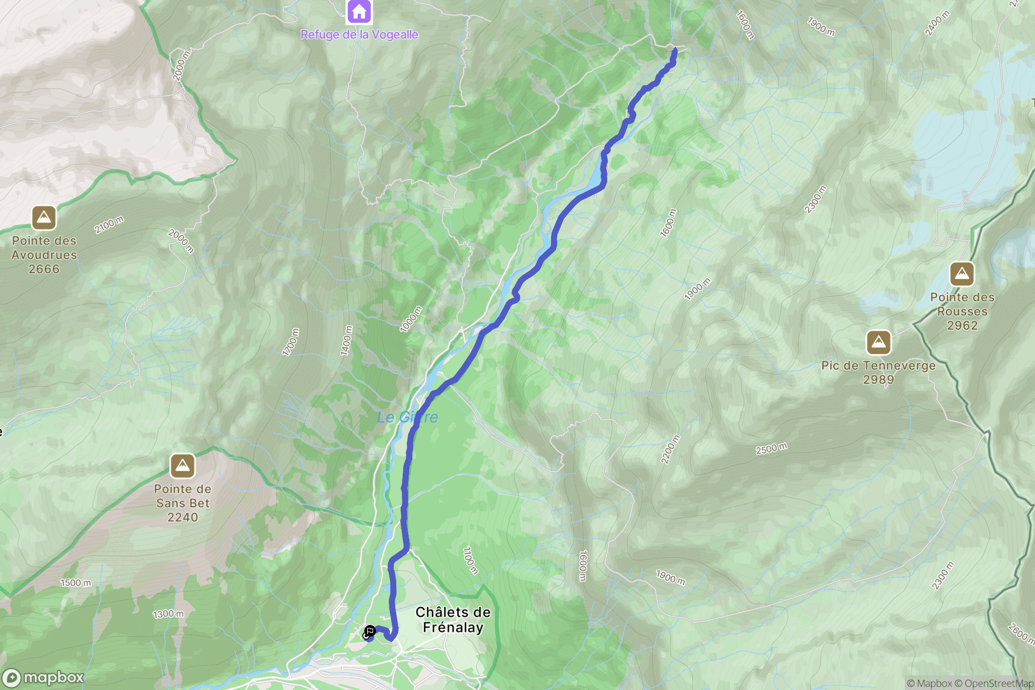 Plan des Lacs, Sixt-Fer-à-Cheval : carte du parcours de randonnée - France