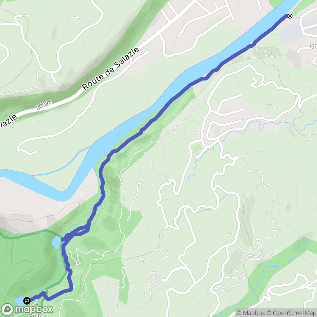 Bras-Panon : carte du parcours de randonnée - France