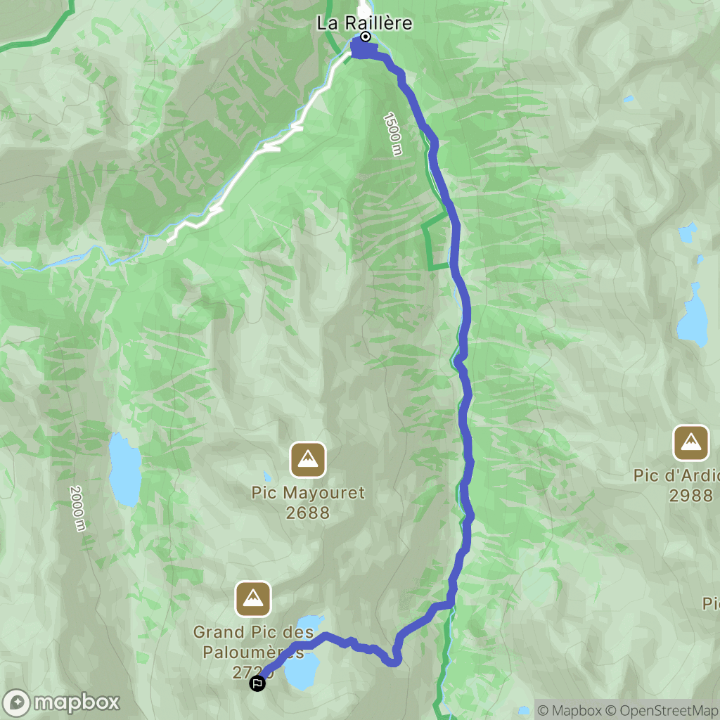 La Raillère, Cauterets : carte du parcours de randonnée - France