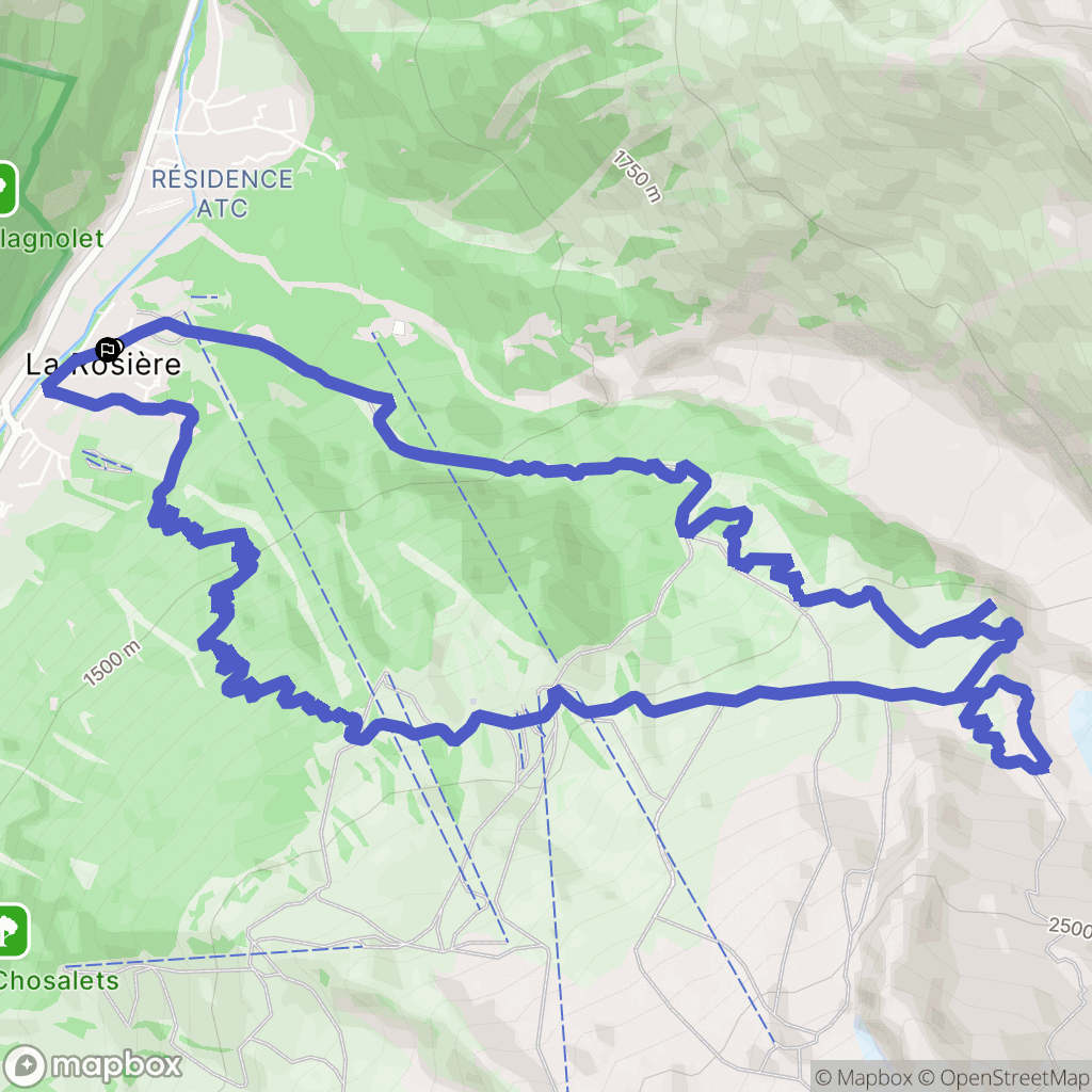 Les Chosalets, Argentière : carte du parcours de randonnée - France