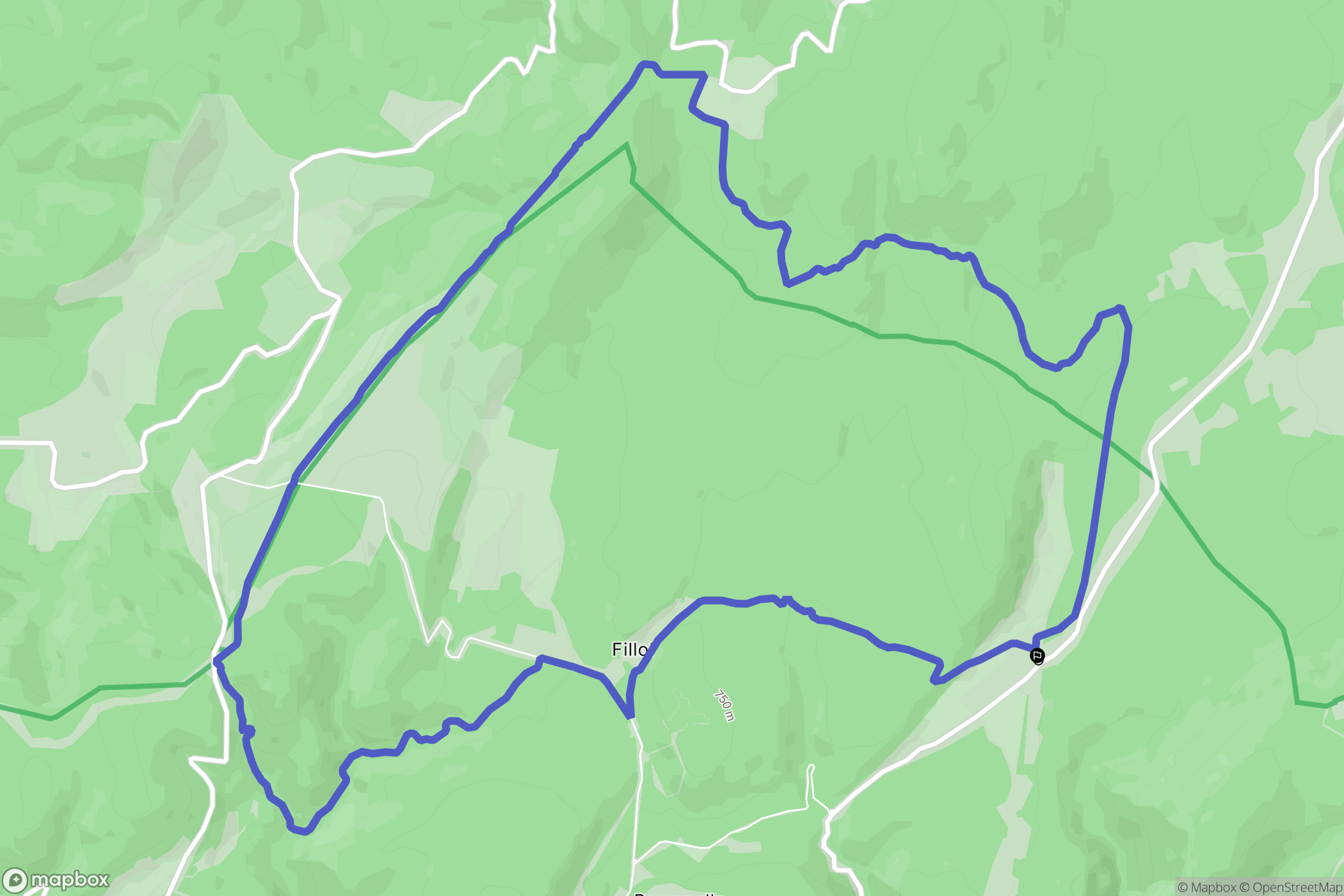 Lioux : carte du parcours de randonnée - France