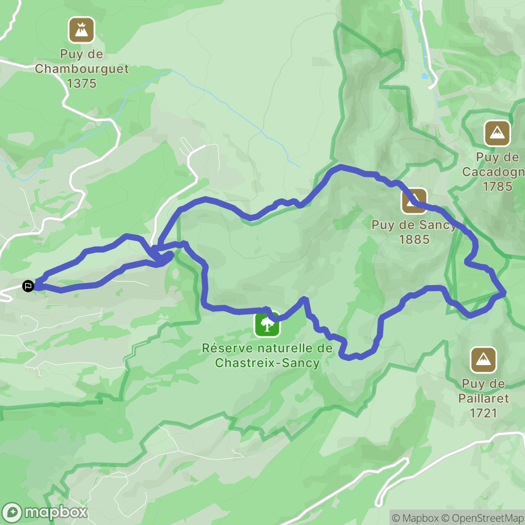 Baffaud, Chastreix : carte du parcours de randonnée - France