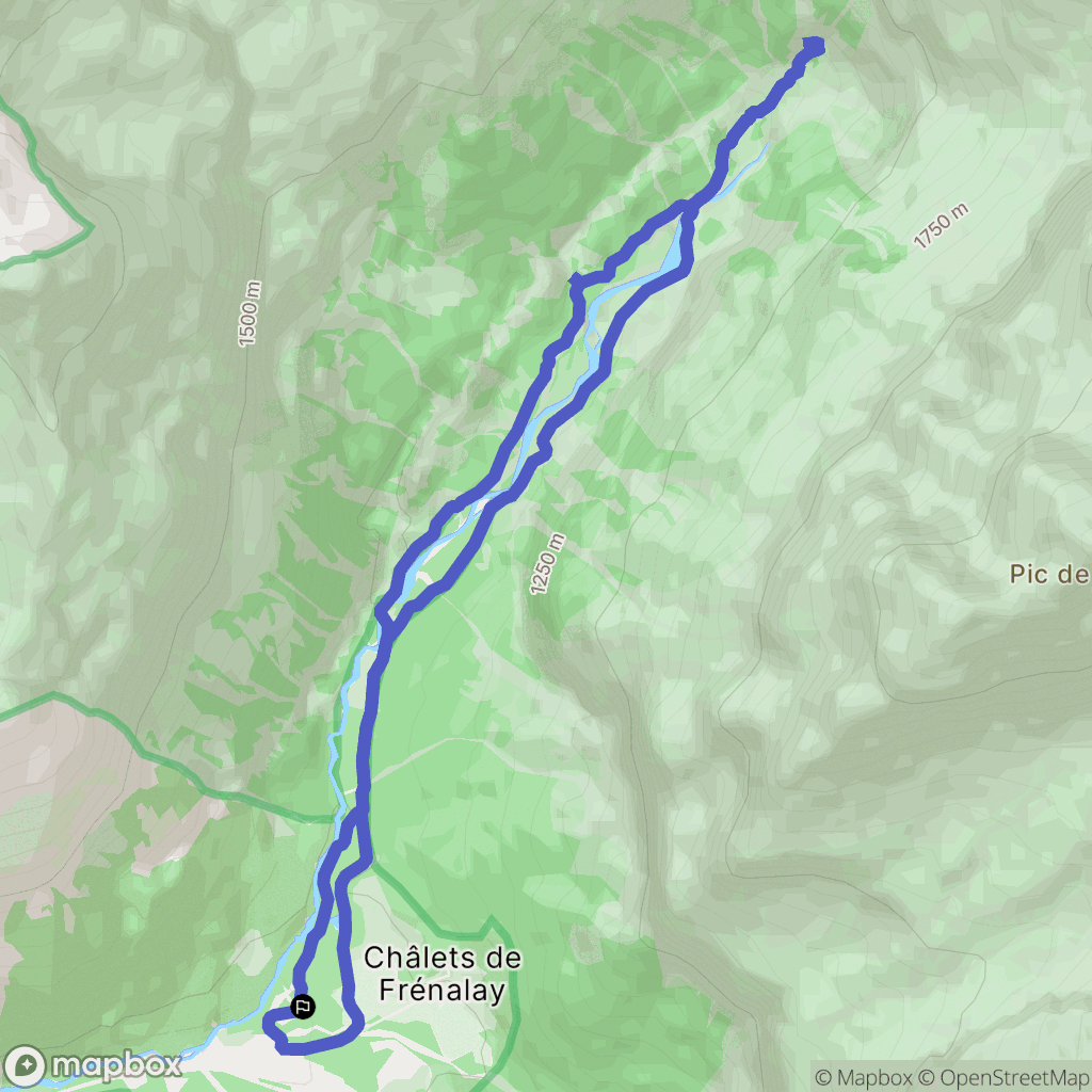 Châlets de Frénalay, Sixt-Fer-à-Cheval : carte du parcours de randonnée - France