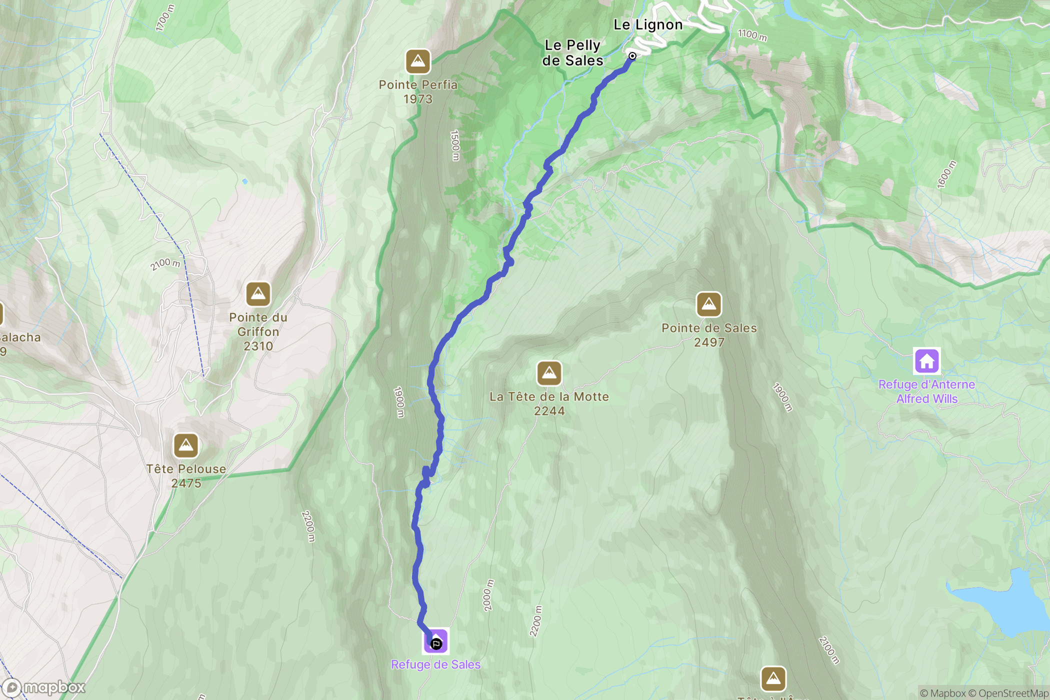 Sixt-Fer-à-Cheval : carte du parcours de randonnée - France