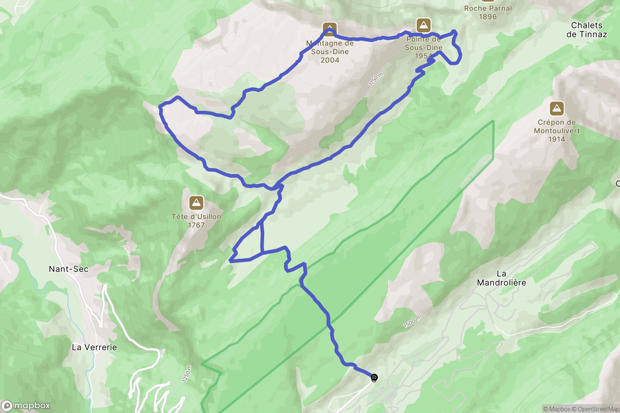 Thorens-Glières : carte du parcours de randonnée - France