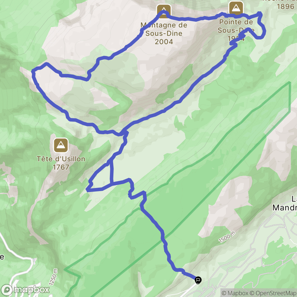 Thorens-Glières : carte du parcours de randonnée - France