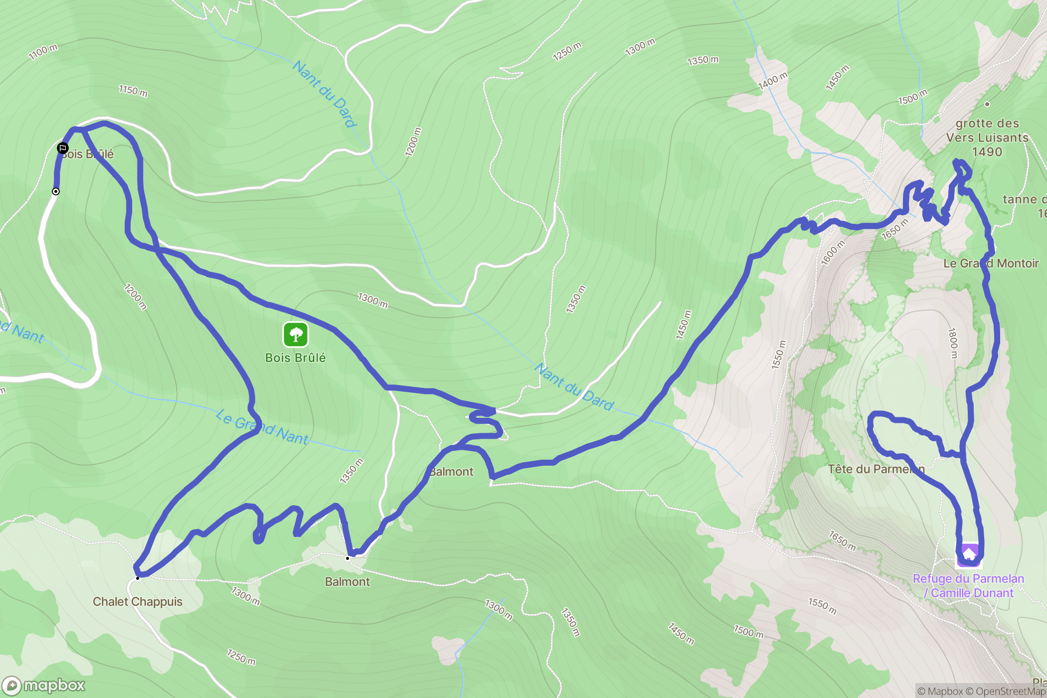 Villaz : carte du parcours de randonnée - France