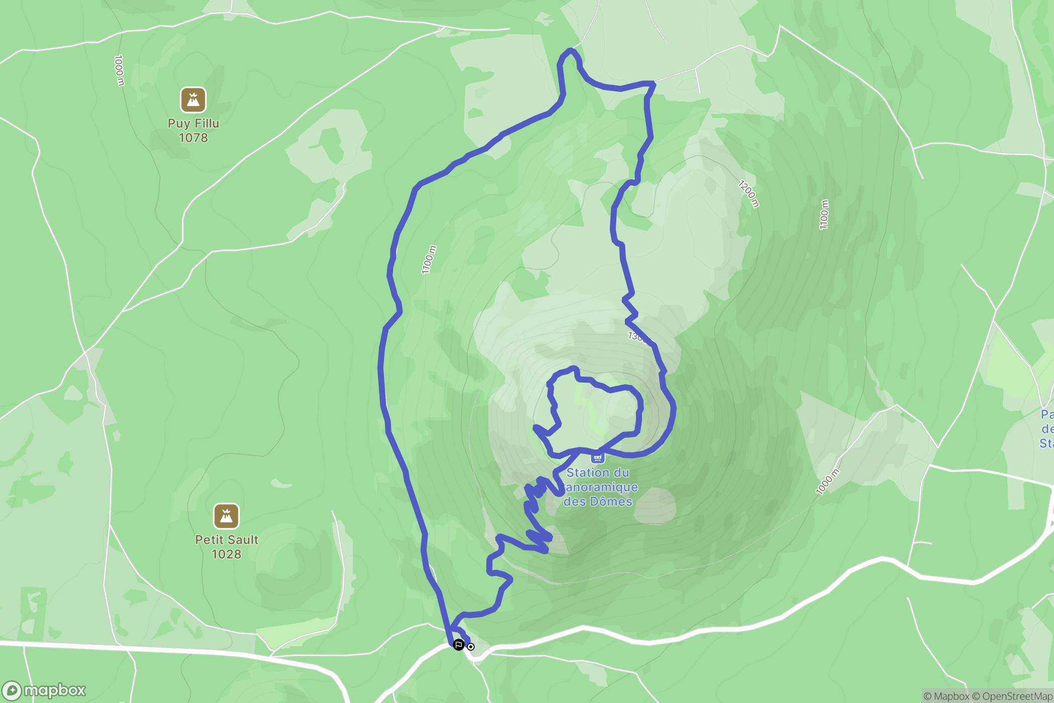 Orcines : carte du parcours de randonnée - France
