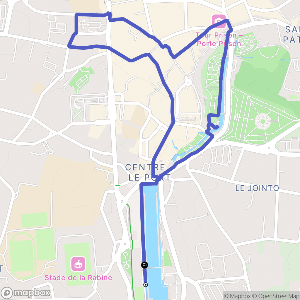 Vannes 56000 : carte du parcours de randonnée - France