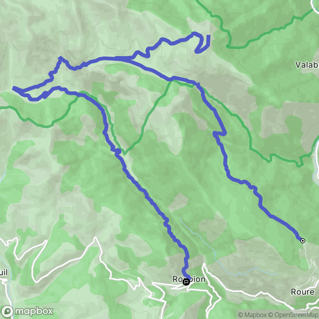 Roure : carte du parcours de randonnée - France