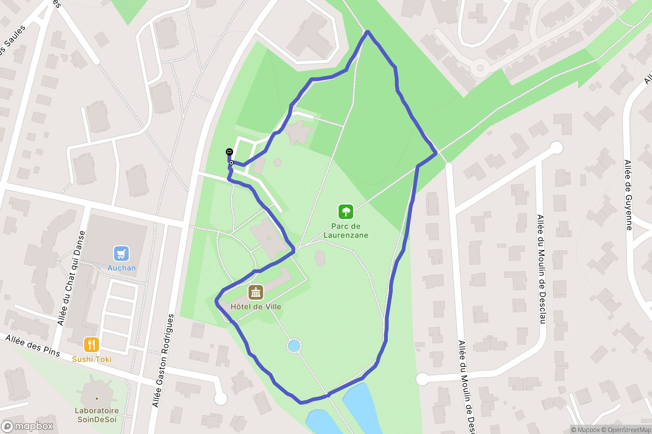 Gradignan : carte du parcours de randonnée - France