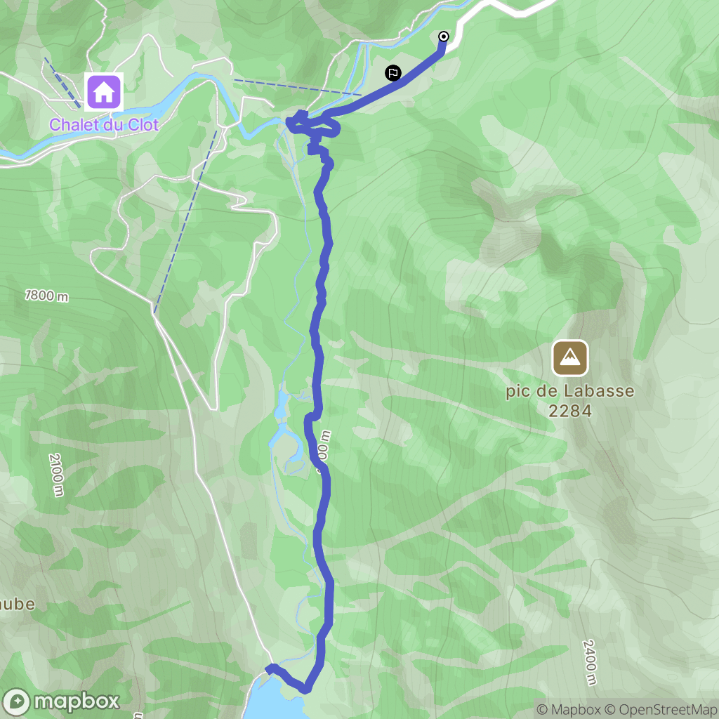 Cauterets : carte du parcours de randonnée - France
