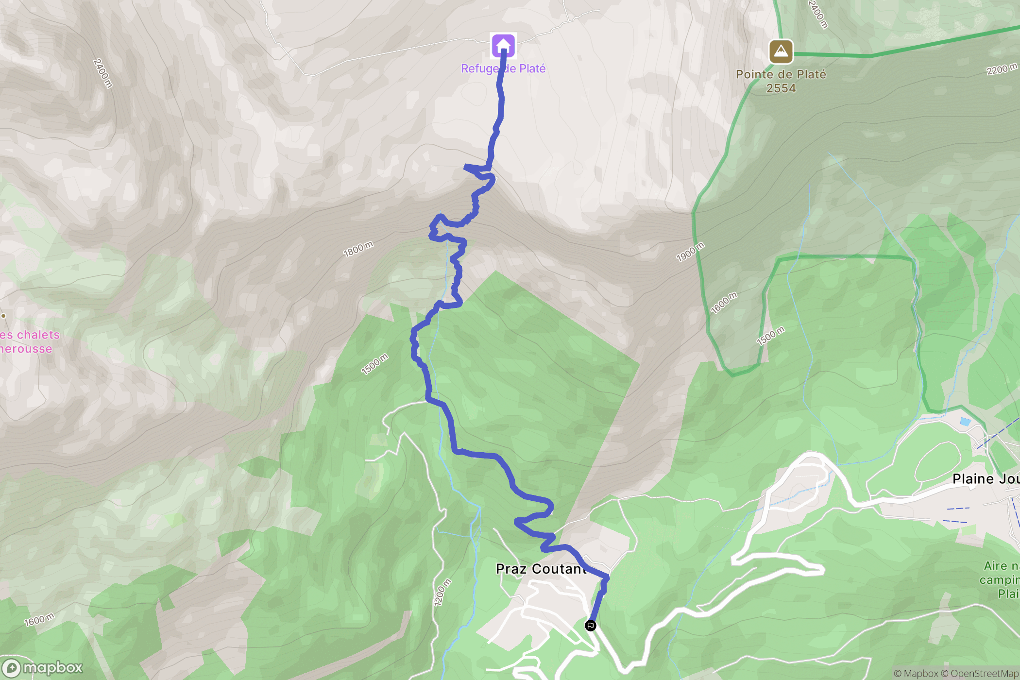 PASSY : carte du parcours de randonnée - France