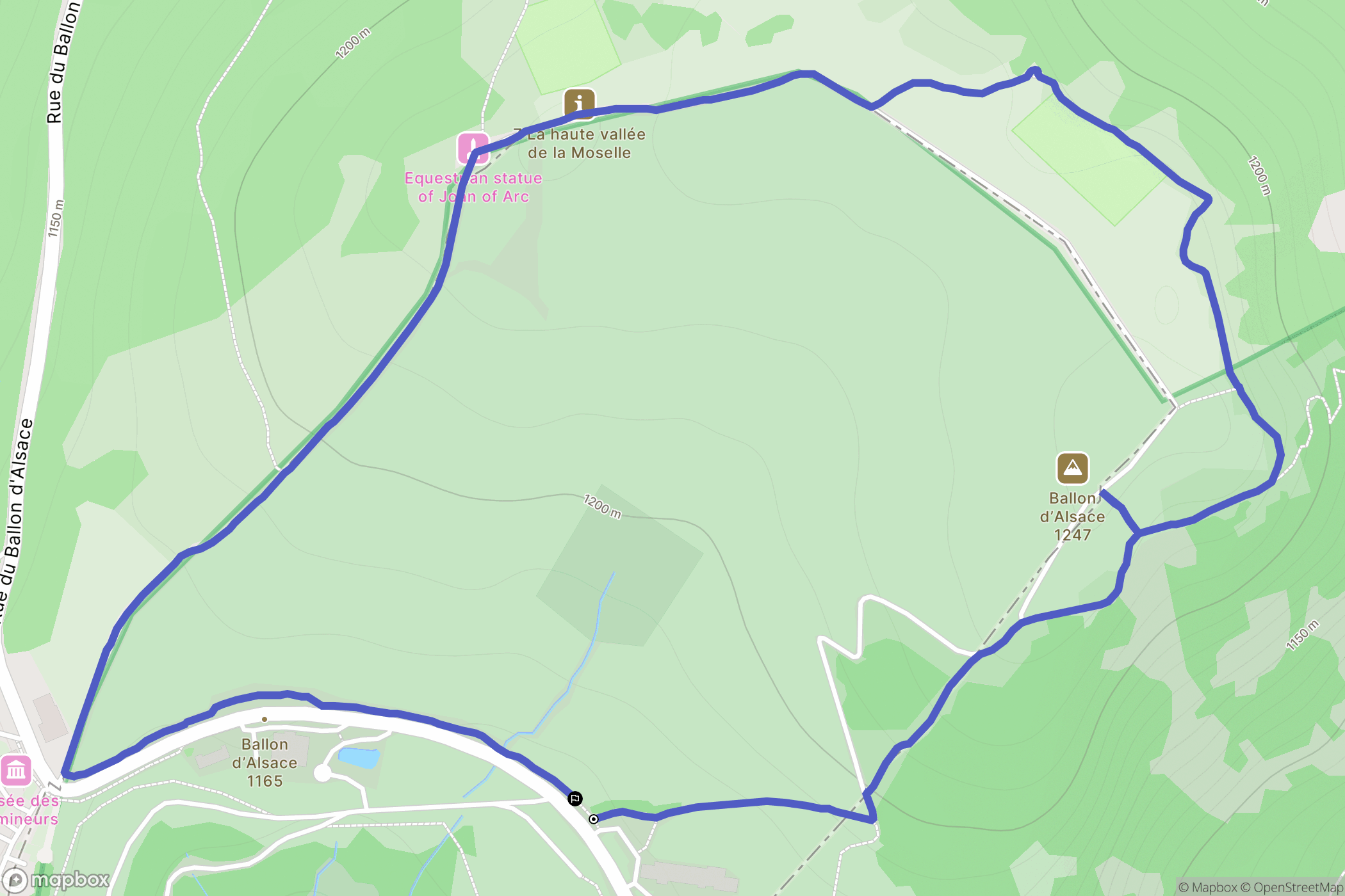 Saint-Maurice-sur-Moselle : carte du parcours de randonnée - France