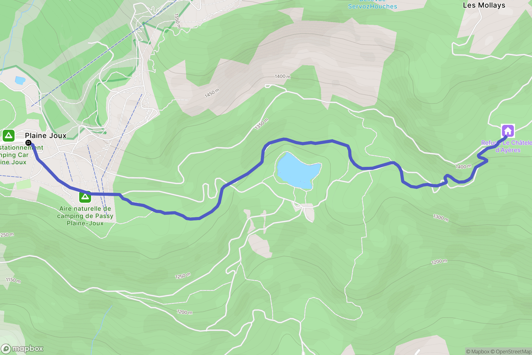 Passy : carte du parcours de randonnée - France