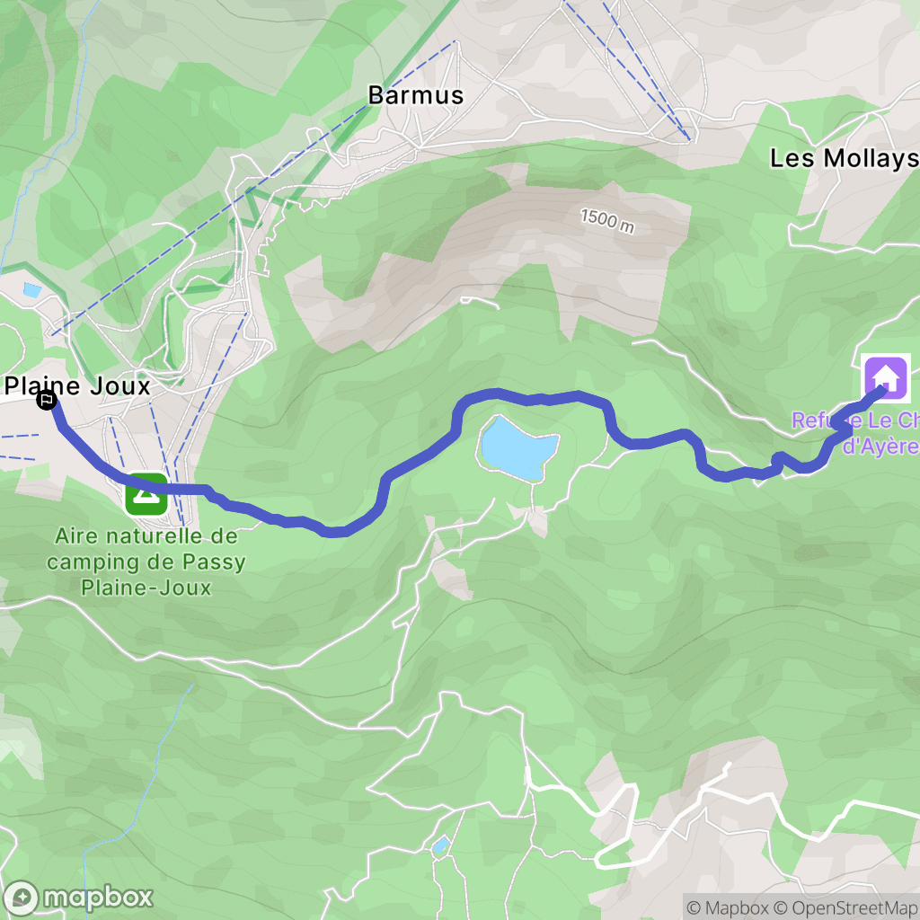 Passy : carte du parcours de randonnée - France