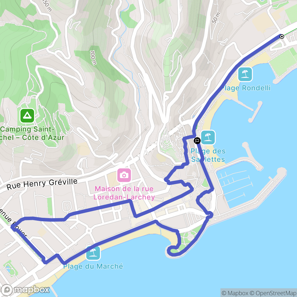Menton : carte du parcours de randonnée - France