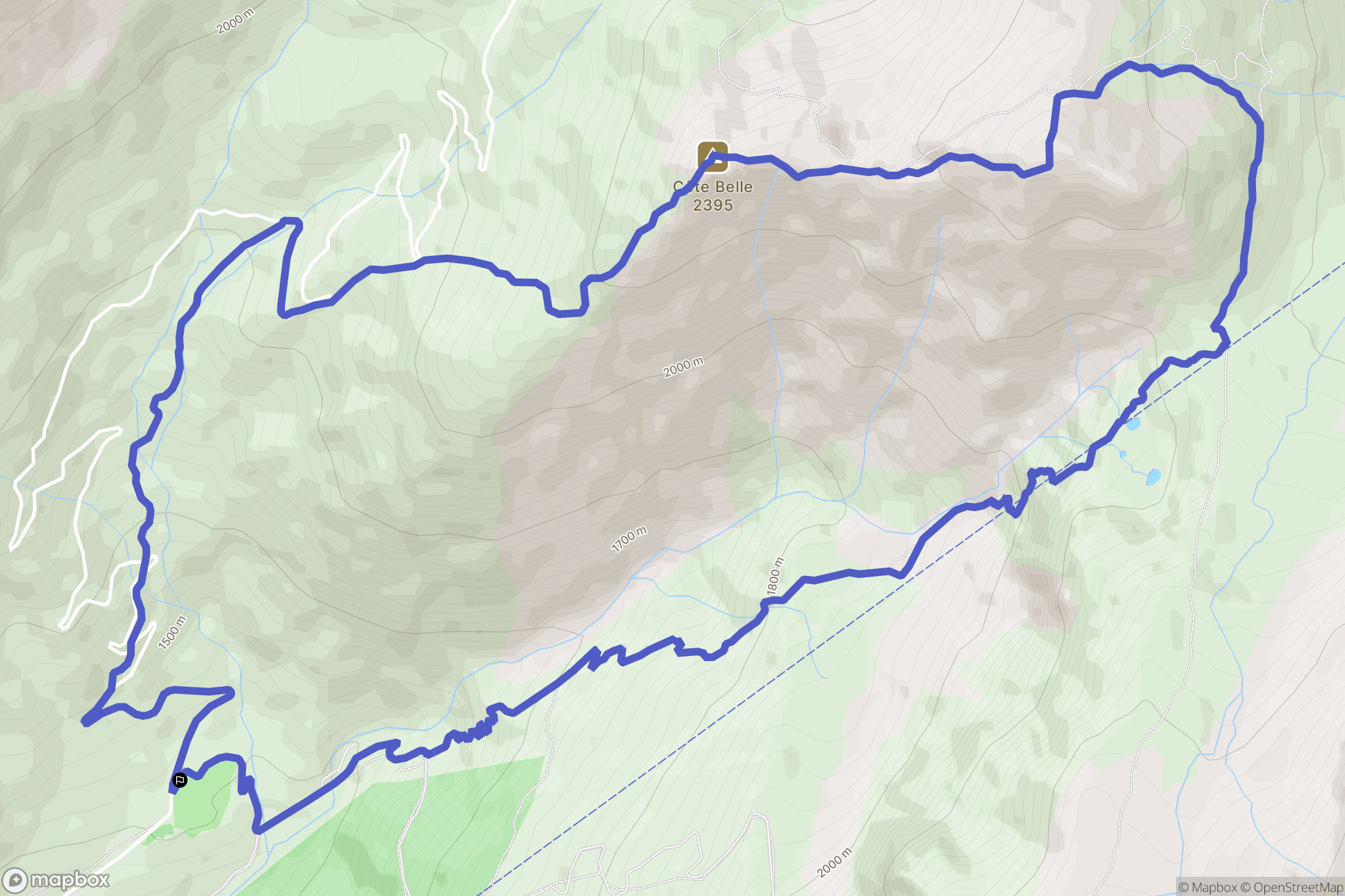 Vaujany : carte du parcours de randonnée - France