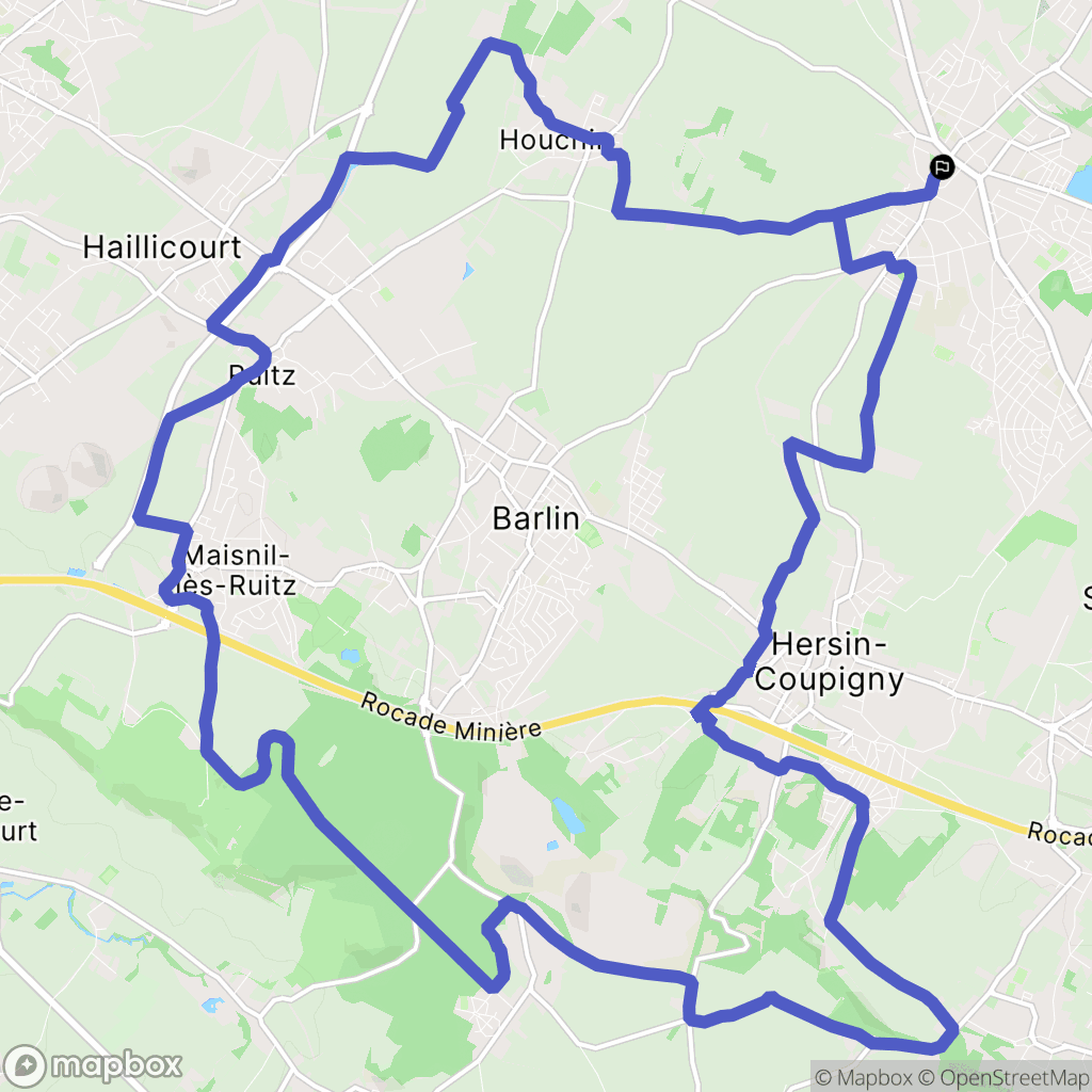 Noeux-les-Mines : carte du parcours de randonnée - France