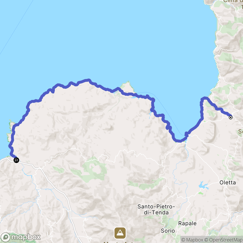 Patrimonio : carte du parcours de randonnée - France