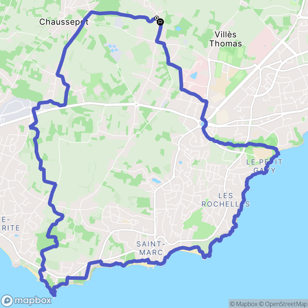 Saint-Nazaire : carte du parcours de randonnée - France