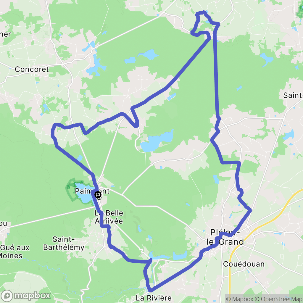 Paimpont : carte du parcours de randonnée - France