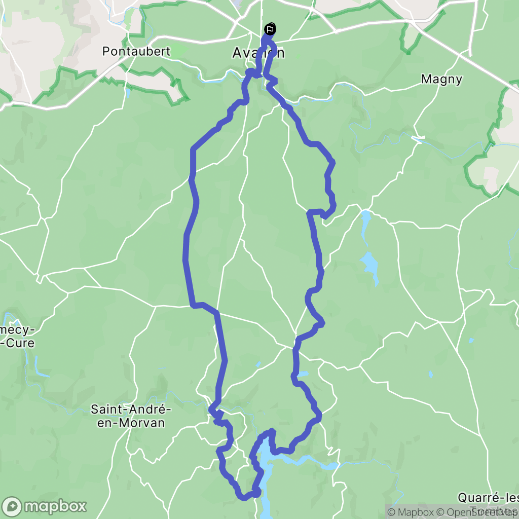 Avallon : carte du parcours de randonnée - France
