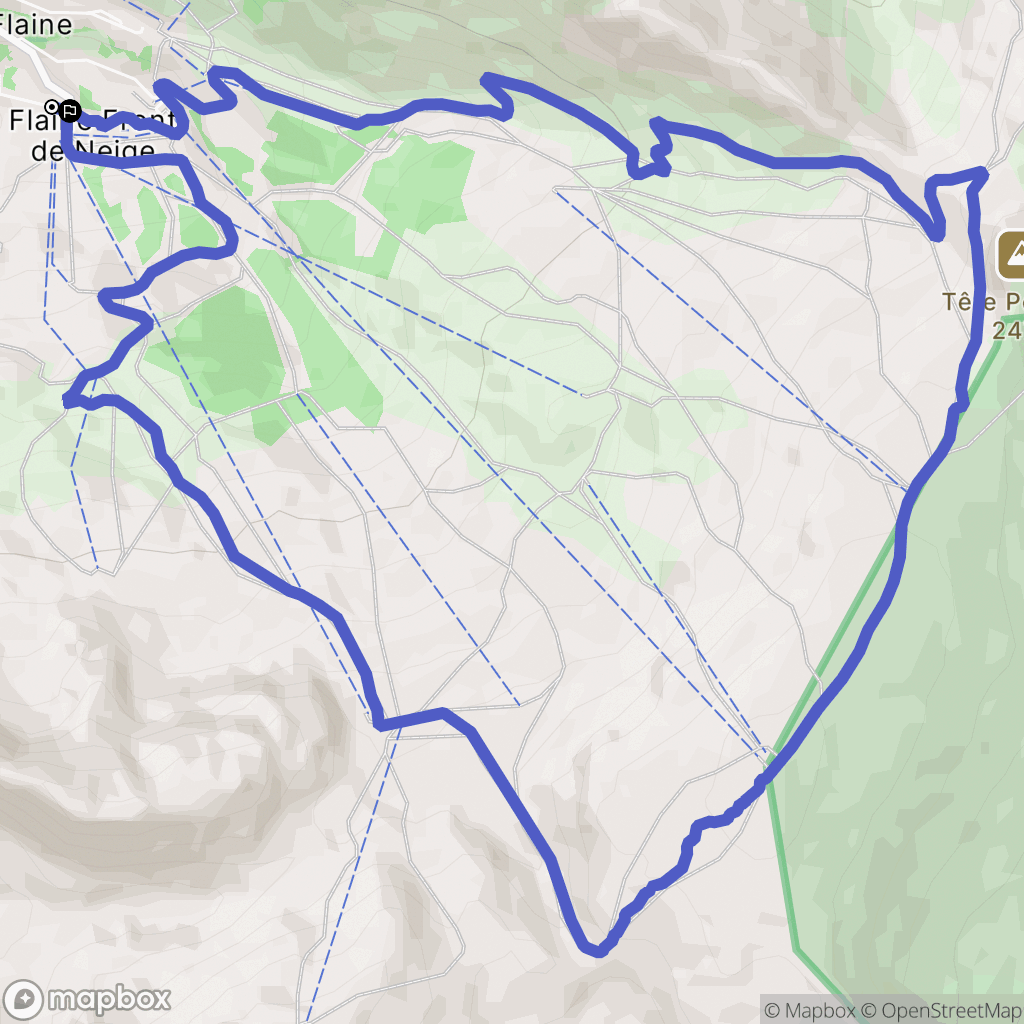 Flaine : carte du parcours de randonnée - France