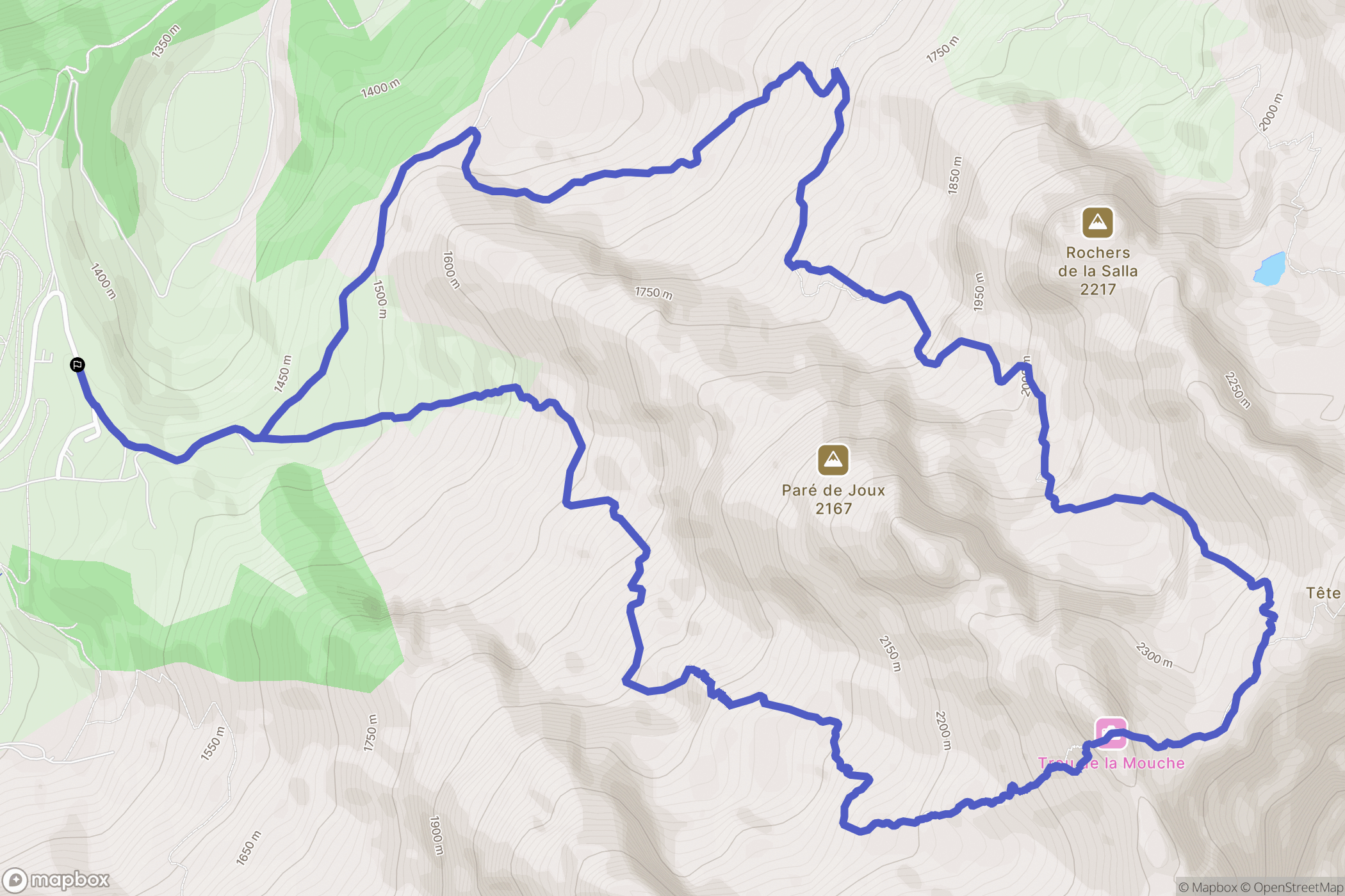 La Clusaz : carte du parcours de randonnée - France