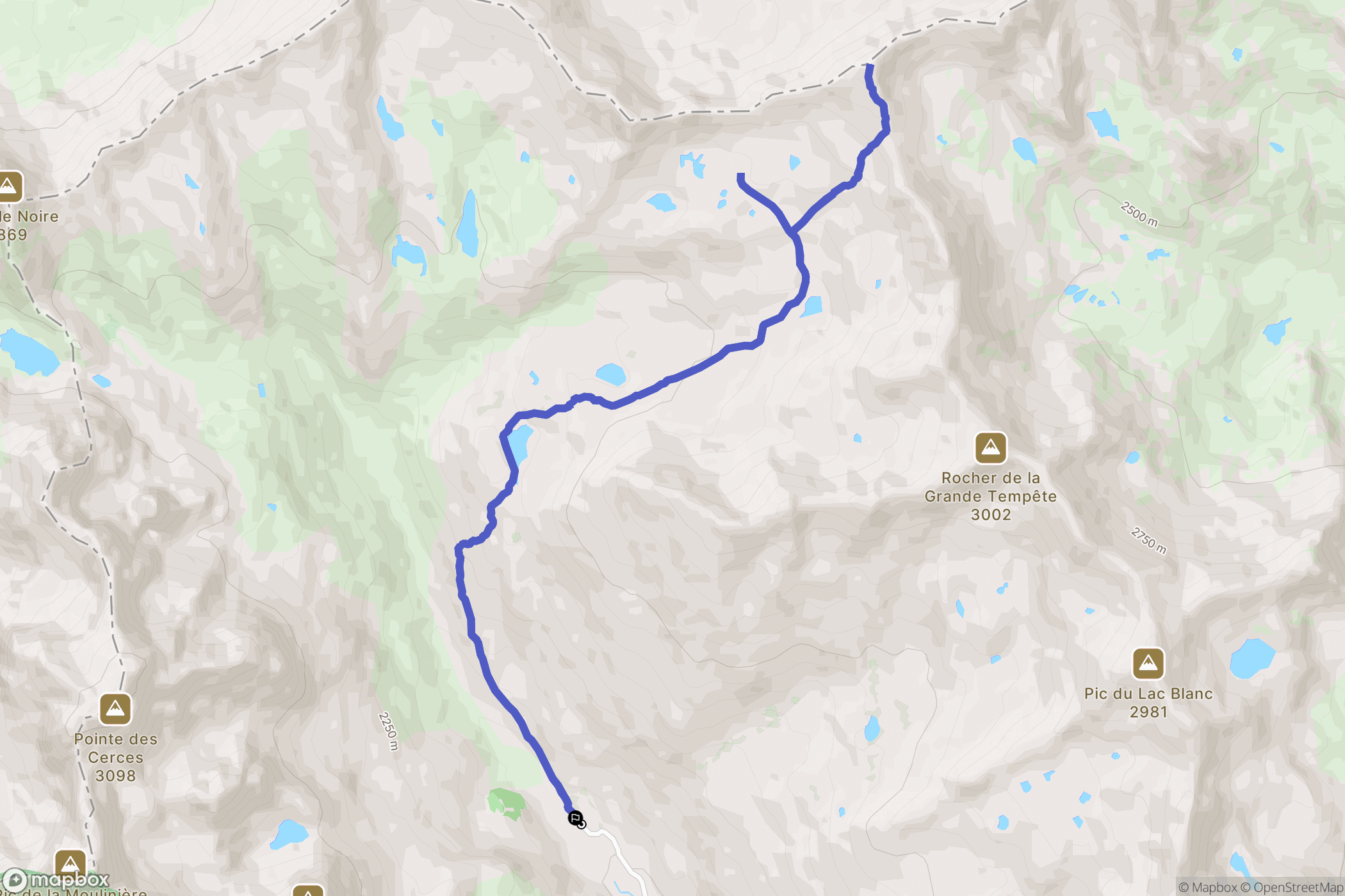 Névache : carte du parcours de randonnée - France