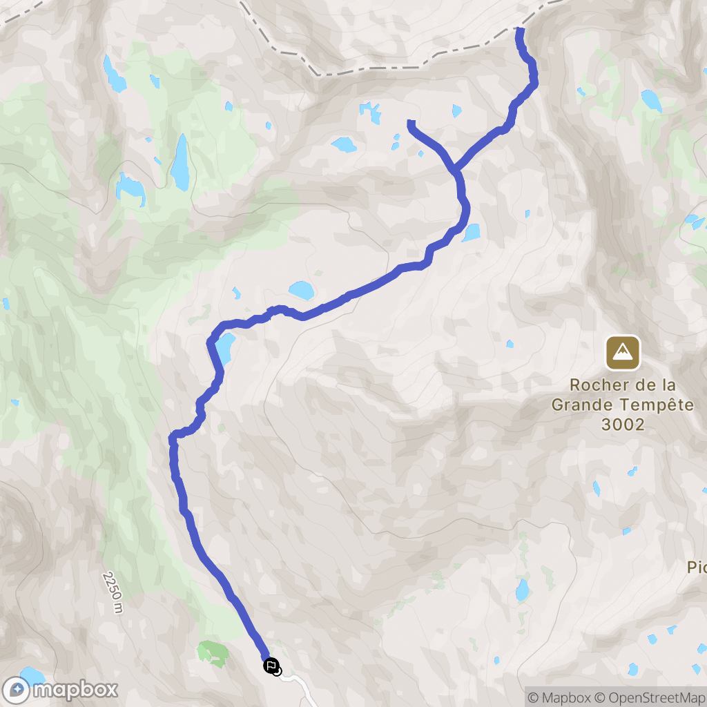 Névache : carte du parcours de randonnée - France