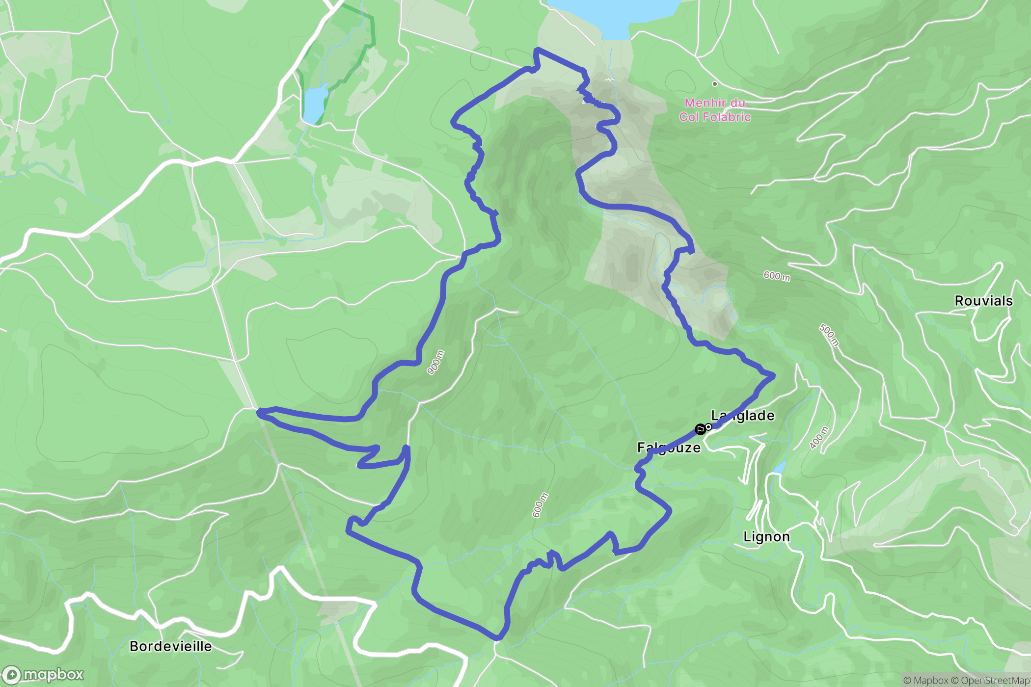 Riols : carte du parcours de randonnée - France