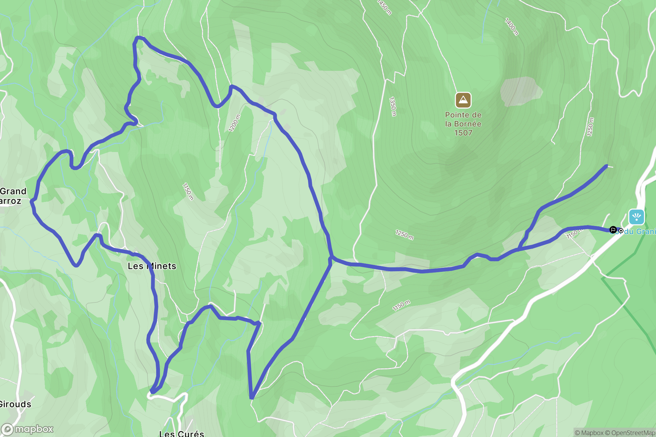 Entremont-le-Vieux : carte du parcours de randonnée - France