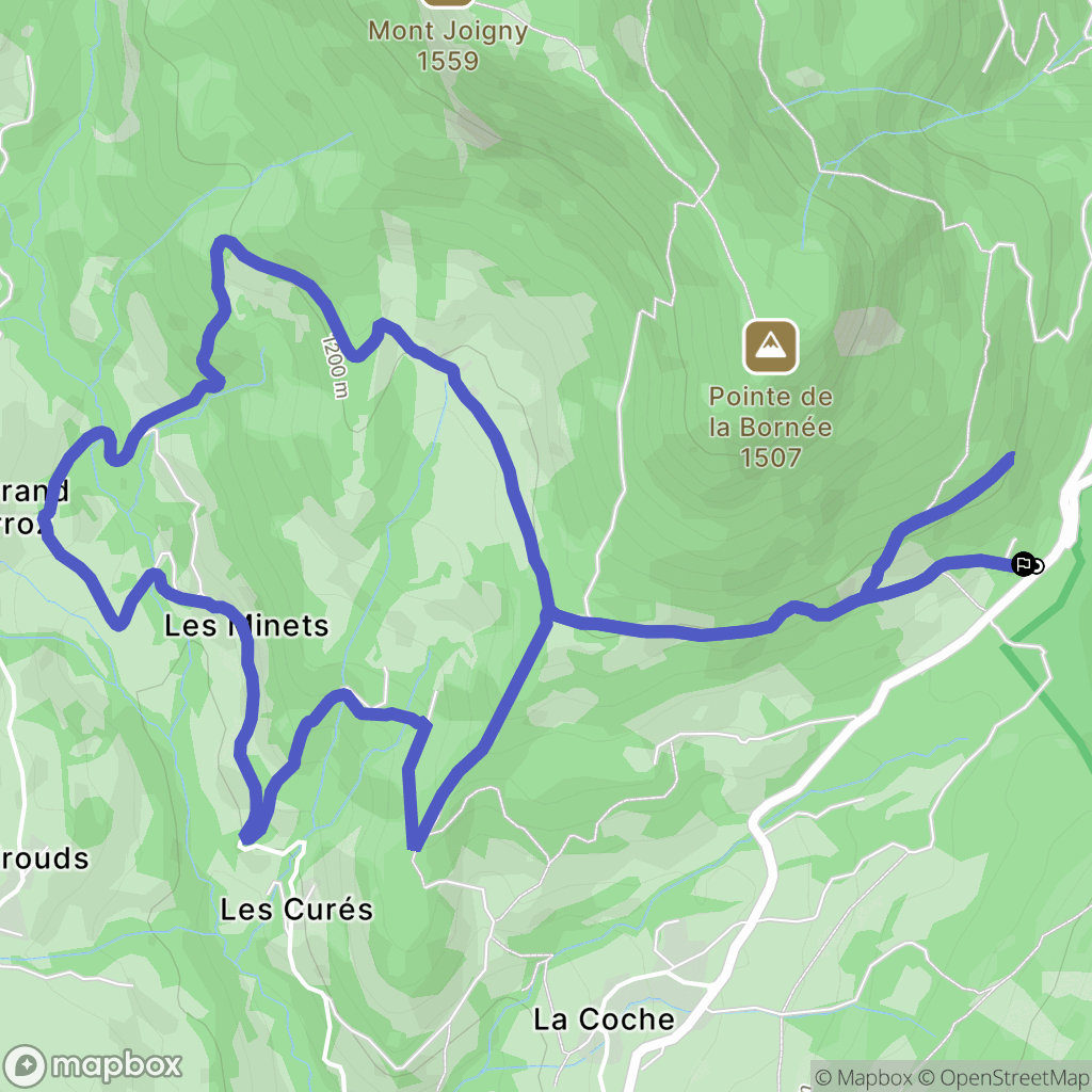 Entremont-le-Vieux : carte du parcours de randonnée - France