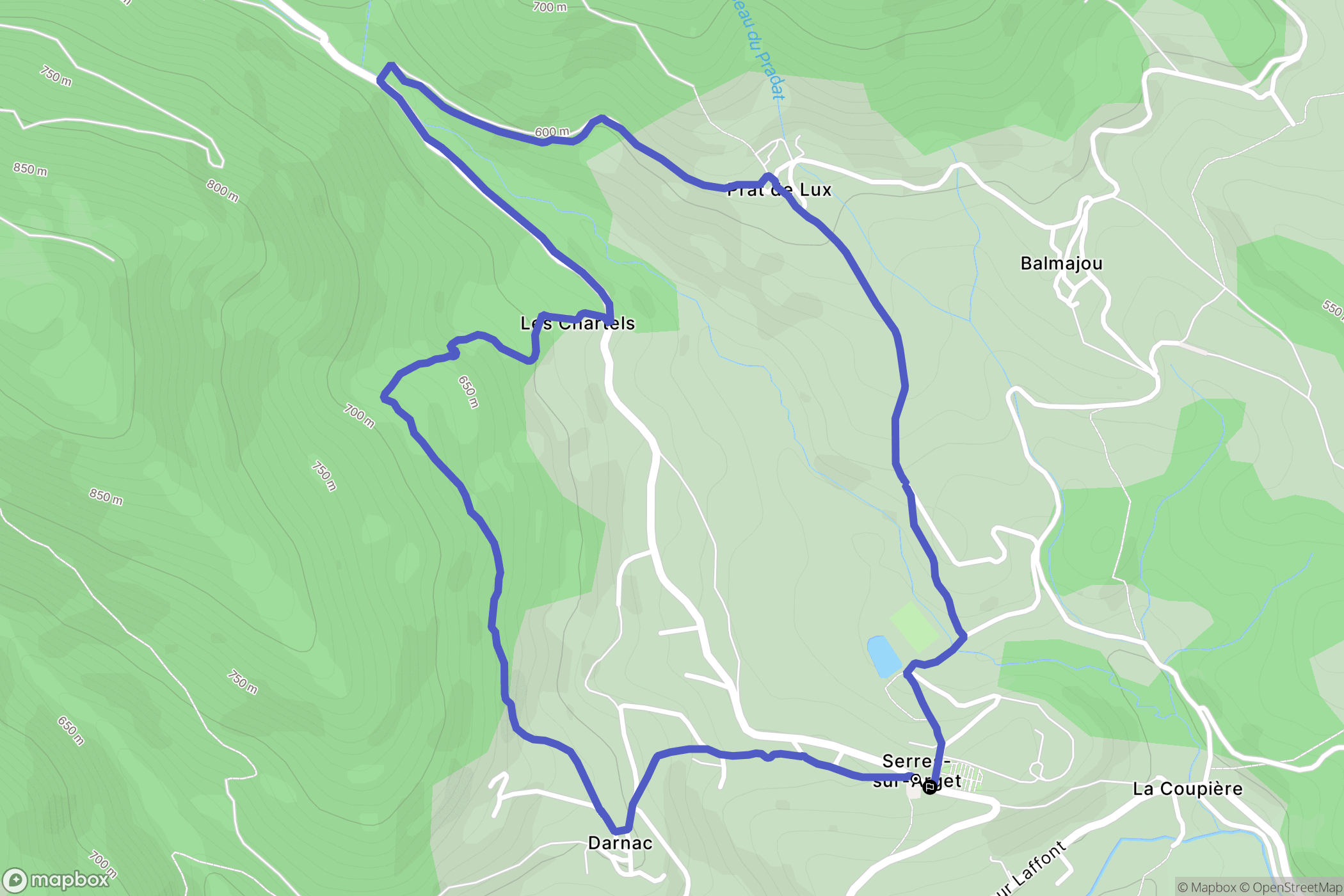 Serre-sur-Arget : carte du parcours de randonnée - France